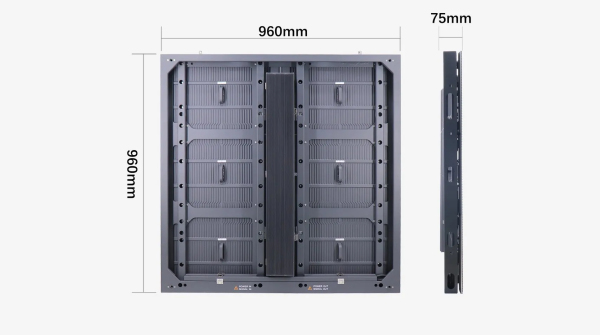 IP66 Outdoor Waterproof P6.67 LED Display Cabinet 960×960 with LED Display Module 480×320 4