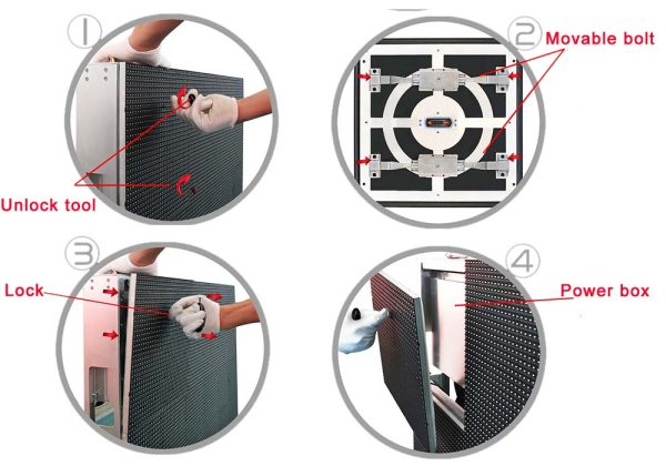 IP68 Aluminum Bottom Shell LED Module 320×320 Outdoor Dual Service P10 Dual Maintenance LED Display 3