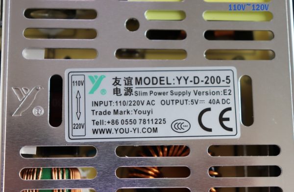 YOU-YI YY-D-200-5 5V40A 200W LED module power supply 7