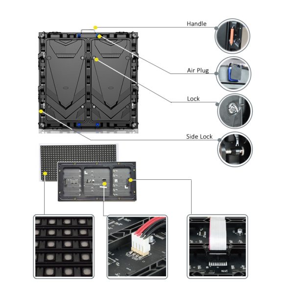 P3.076 Indoor LED Display Panel 960×960 Front Maintenance LED Cabinet 10