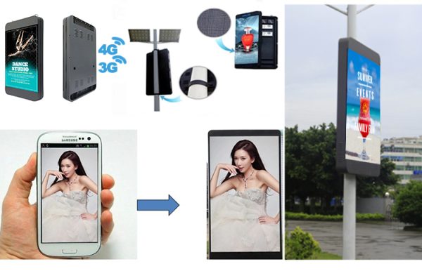 P4 Outdoor Pole LED Screen for Street Light Advertising 640X1280 LED Display Pole Light 640X1600 8