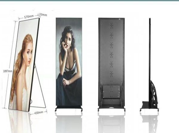 P2.5 Indoor Mirror Poster LED Screen 640x1920mm 5G WIFI 3