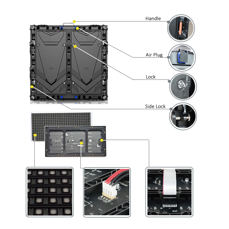 gabinete de liga de magnésio de instalação fixa 960 mm x 960 mm